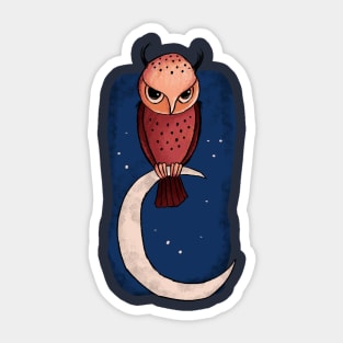 Owl on the Moon Sticker